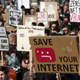 Protesters opposing the Directive on Copyright in the Digital Single Market by the European Union in Leipzig, Germany, on March 23, 2019.